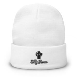 Silly Farms Embroidered Beanie white